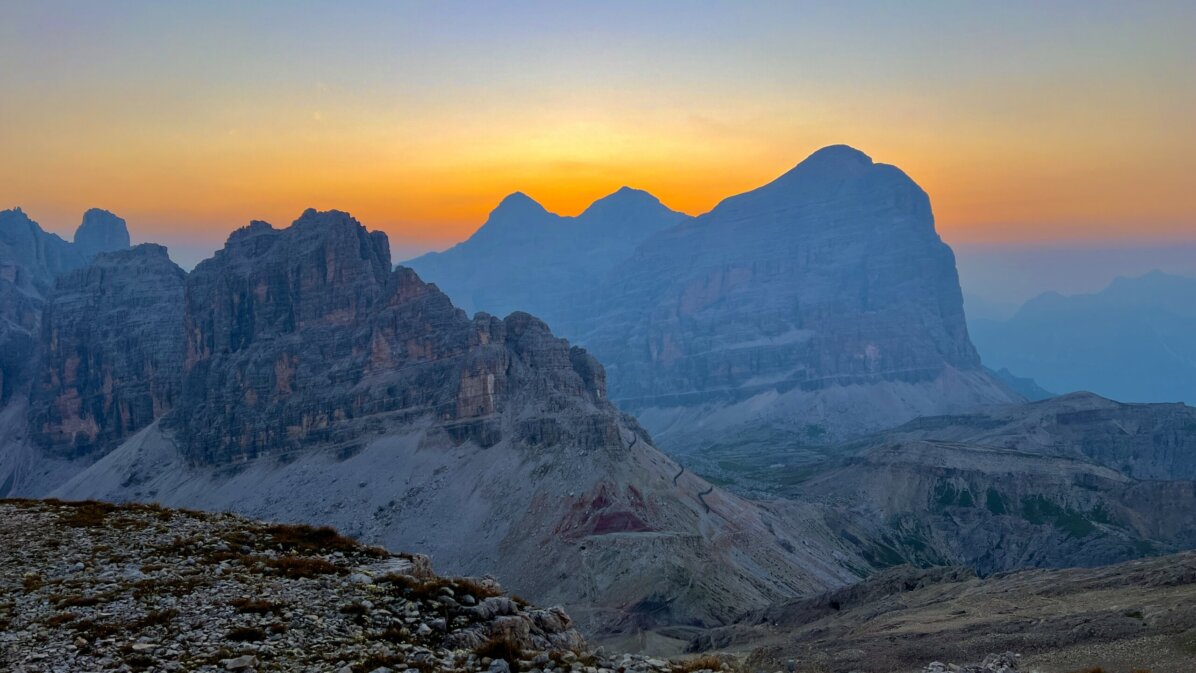 tramonto dal Lagazuoi verso le Tofane